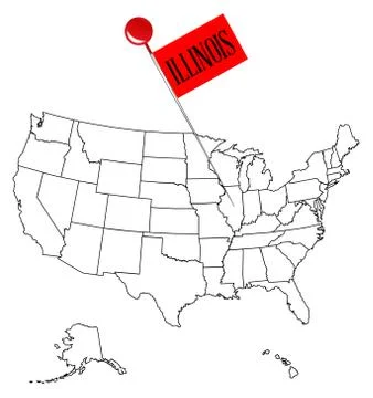 Knob Pin Illinois Stock Illustration