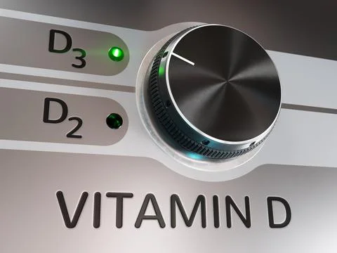 Knob Selecting Vitamin D3 instead of D2 Stock Photos