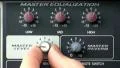 Knob turn; powered audio mixer master level, reverb, equalizer HD Footage