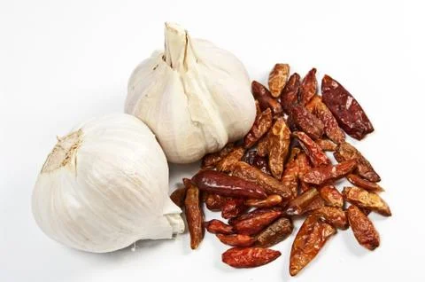 Knoblauch und Chilli Stock Photos