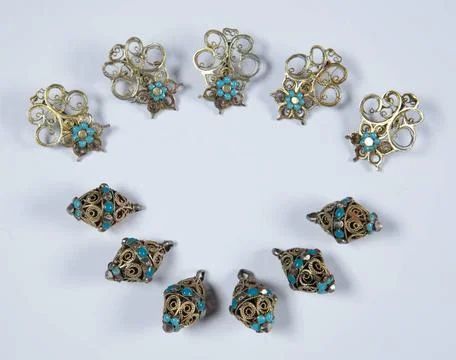 Knobs and puntals, according to PuÅawy tradition owned by King Stephen Ba. Stockfoto's