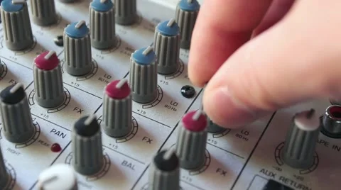 Knobs On An Audio Mixer 库存影片 64719044