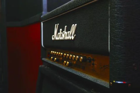 Knobs on a Marshall guitar amp 写真素材