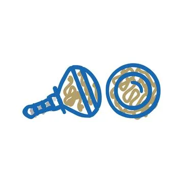 Knobs pull hardware furniture fitting icon doodle illustration 스톡 일러스트
