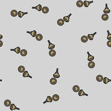Knobs pull hardware furniture fitting vector seamless pattern イラスト素材