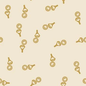 Knobs pull hardware furniture fitting line seamless pattern Stock Illustration