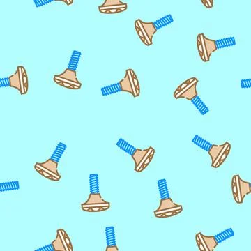 Knobs pull hardware furniture fitting vector seamless pattern イラスト素材