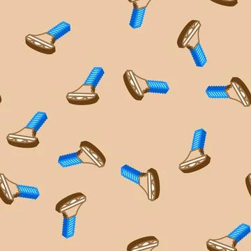 Knobs pull hardware furniture fitting isometric icon seamless pattern Stock Illustration