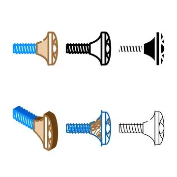 Knobs pull hardware furniture fitting color icon vector multipack Stock Illustration