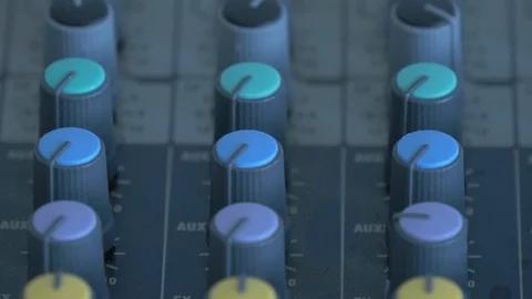 Knobs of a sound mixer 스톡 동영상 87389993