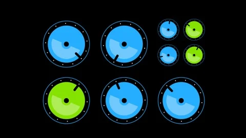 Knobs turning randomly on black background. Abstract animation 스톡 동영상 96408244