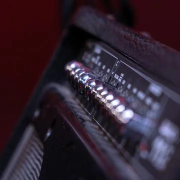 Knobs for volume, tone and various settings on the guitar amp Stock-Fotos