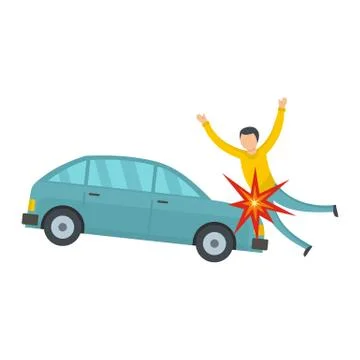 Knock down icon, flat style Stock Illustration
