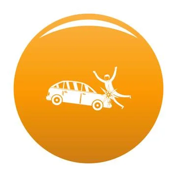 Knock down icon orange Stock Illustration