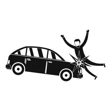 Knock down icon, simple style Stock Illustration