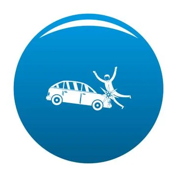Knock down icon vector blue Stock Illustration