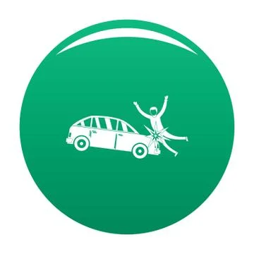 Knock down icon vector green Stock Illustration