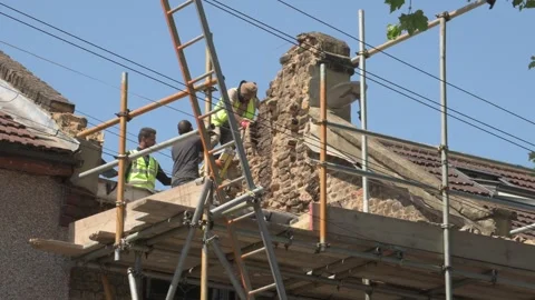 Knocked down chimney Stock Footage 281689078
