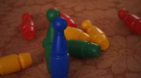 Knocking down part skittles 스톡 동영상 36180377