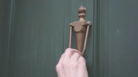Knocking on front door Stock Footage 10592976