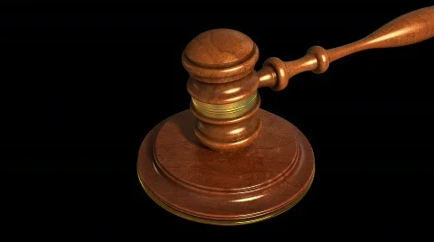 Knocking of gavel. With alpha channel Stock Footage