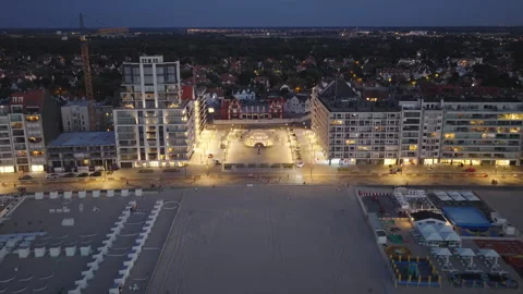 Knokke Illuminated at Dusk Video stock 344987825