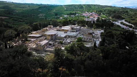 Knossos Palace complex, the largest Bronze Age archaeological site in Crete. Stock Footage 260177084