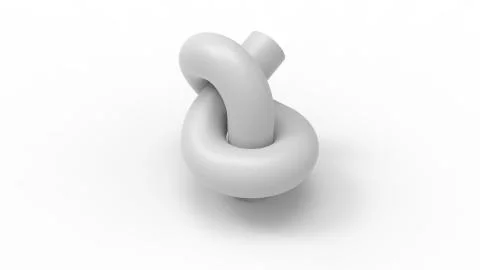Knot 3d rendering of a tied knot isolated in white background Stock Illustration
