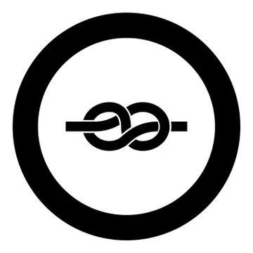 Knot black icon in circle 스톡 일러스트