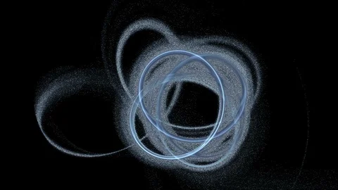 Knot, Blue Thread with Flickering Light Dust Particles Stock Footage 87538804