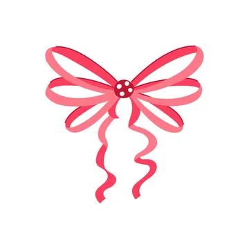 Knot bright bow cartoon vector illustration Stock Illustration
