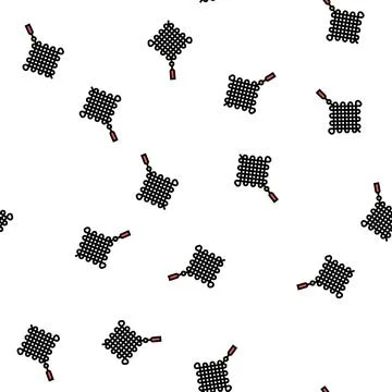 Knot chinese accessory vector seamless pattern Illustrazione stock
