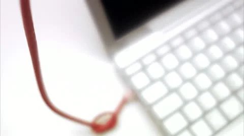 A knot on a computer flex, close-up Stock Footage 11334366