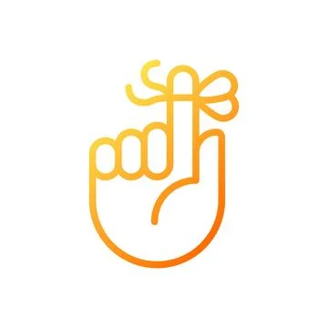 Knot on finger for memory pixel perfect gradient linear vector icon 스톡 일러스트