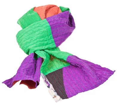 Knot from hand made patchwork scarf knot from hand made patchwork scarf is... Stock-Fotos