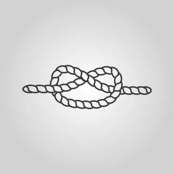 The knot icon. Node and tie, rope symbol. Flat Иллюстрация