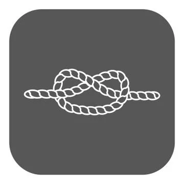 The knot icon. Node and tie, rope symbol. Flat Иллюстрация