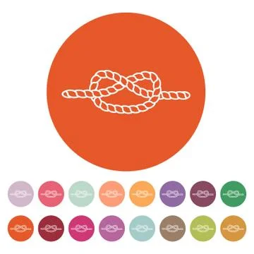 The knot icon. Node and tie, rope symbol. Flat Иллюстрация