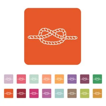 The knot icon. Node and tie, rope symbol. Flat Иллюстрация