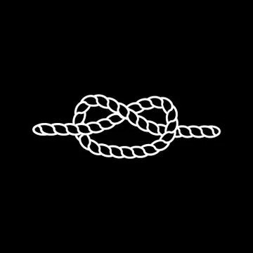 The knot icon. Node and tie, rope symbol. Flat Иллюстрация