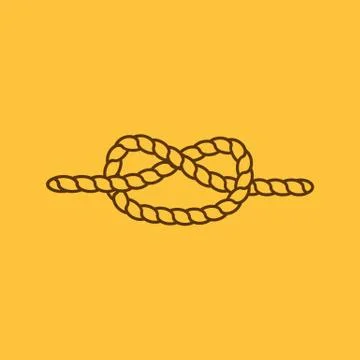 The knot icon. Node and tie, rope symbol. Flat Иллюстрация