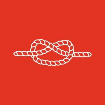 The knot icon. Node and tie, rope symbol. Flat Иллюстрация