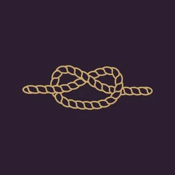 The knot icon. Node and tie, rope symbol. Flat Иллюстрация