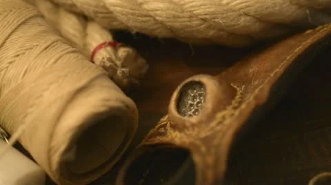 Knot making materials Stock Footage 12590774