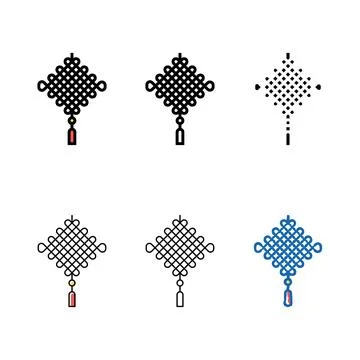 Knot multistyle chinese accessory color icon vector Stock Illustration