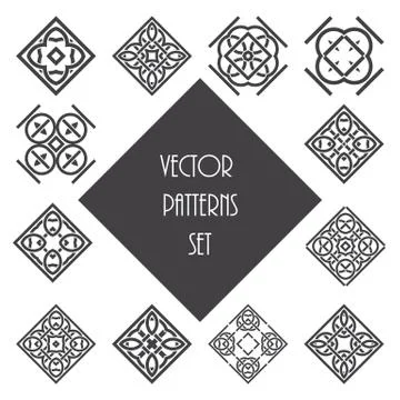 Knot ornament design set Stock Illustration