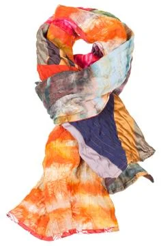 Knot from patchwork and batik scarf isolated Fotos de archivo