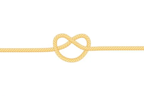 Knot of rope on a white background. Vector illustration. Illustrazione stock