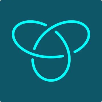 Knot Theory Visual – Trefoil Knot Diagram with Alternating Crossings Ilustração Stock