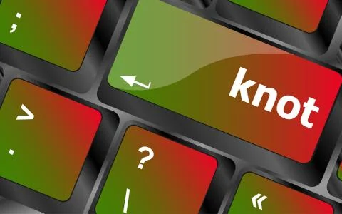 Knot word on computer keyboard keys. laptop button Stock Illustration